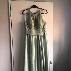 Sage Green Long Bridesmaid Dress